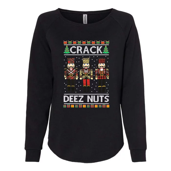 Deez Nuts Nutcracker Nut Women Funny Christmas Pjs Womens California Wash Sweatshirt