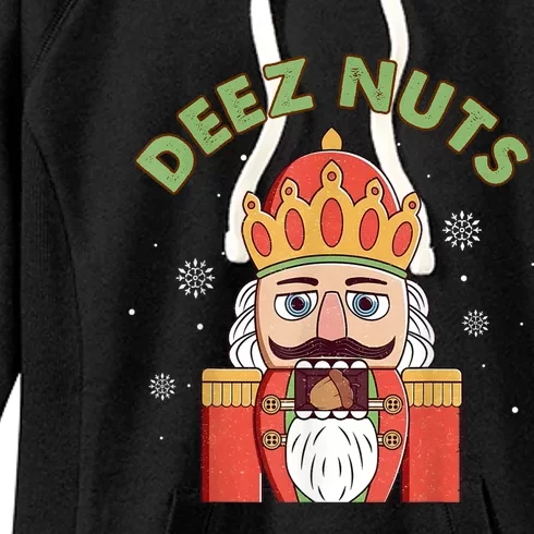 Deez Nuts Nutcracker Nut Women Funny Christmas Pjs Women's Fleece Hoodie