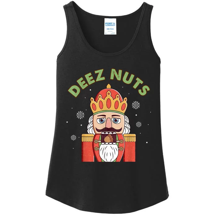 Deez Nuts Nutcracker Nut Women Funny Christmas Pjs Ladies Essential Tank