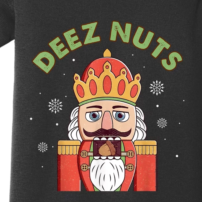 Deez Nuts Nutcracker Nut Women Funny Christmas Pjs Baby Bodysuit