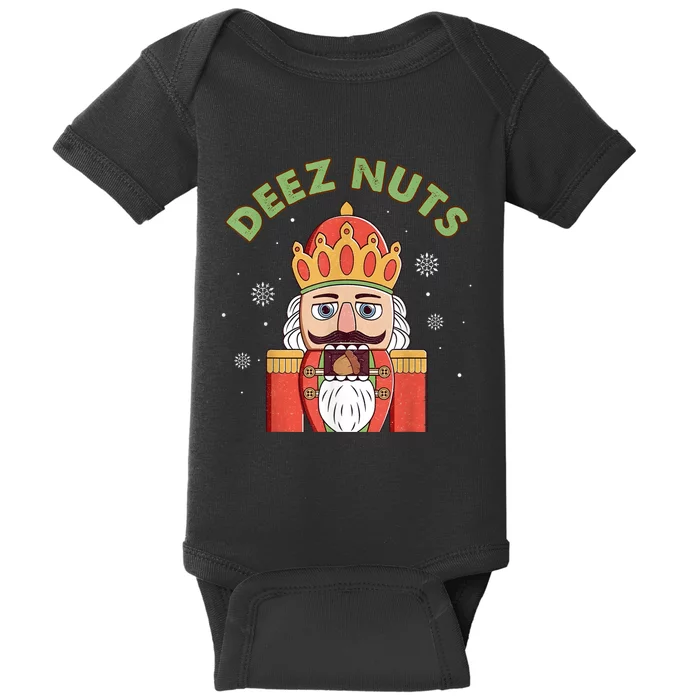 Deez Nuts Nutcracker Nut Women Funny Christmas Pjs Baby Bodysuit