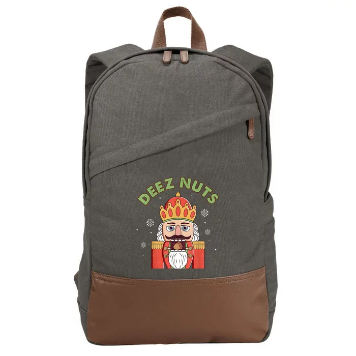 Deez Nuts Nutcracker Nut Women Funny Christmas Pjs Cotton Canvas Backpack