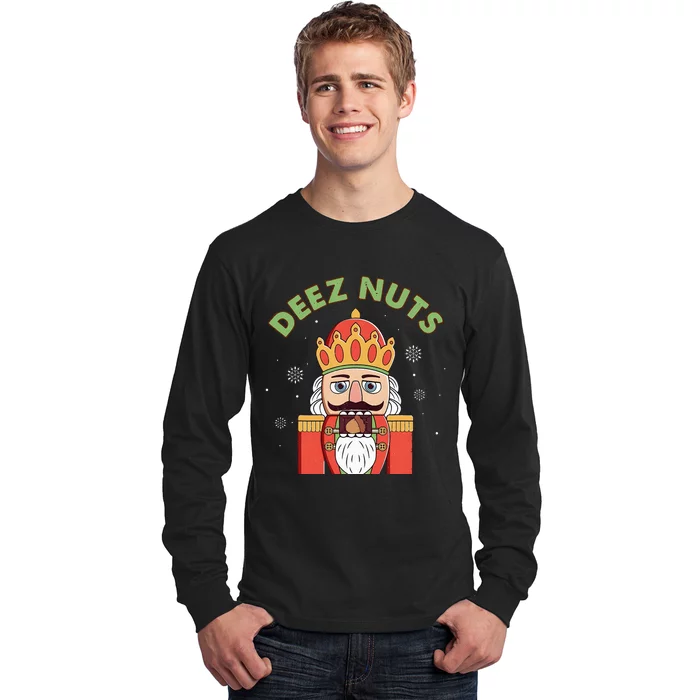 Deez Nuts Nutcracker Nut Wo Funny Christmas Pjs Long Sleeve Shirt