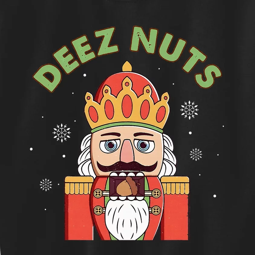 Deez Nuts Nutcracker Nut Wo Funny Christmas Pjs Kids Sweatshirt