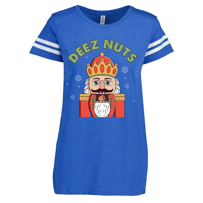 Deez Nuts Nutcracker Nut Wo Funny Christmas Pjs Enza Ladies Jersey Football T-Shirt