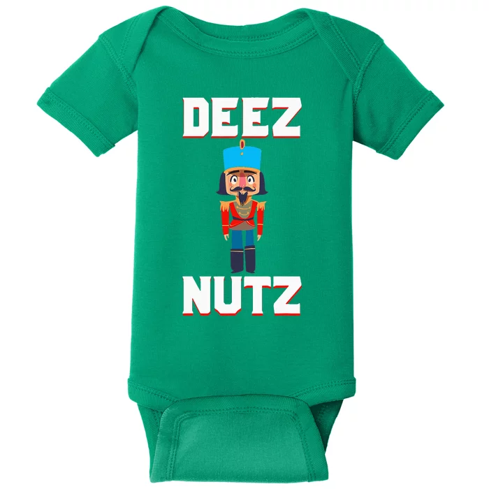 Deez Nutz Nutcracker Nuts Holiday Christmas Baby Bodysuit