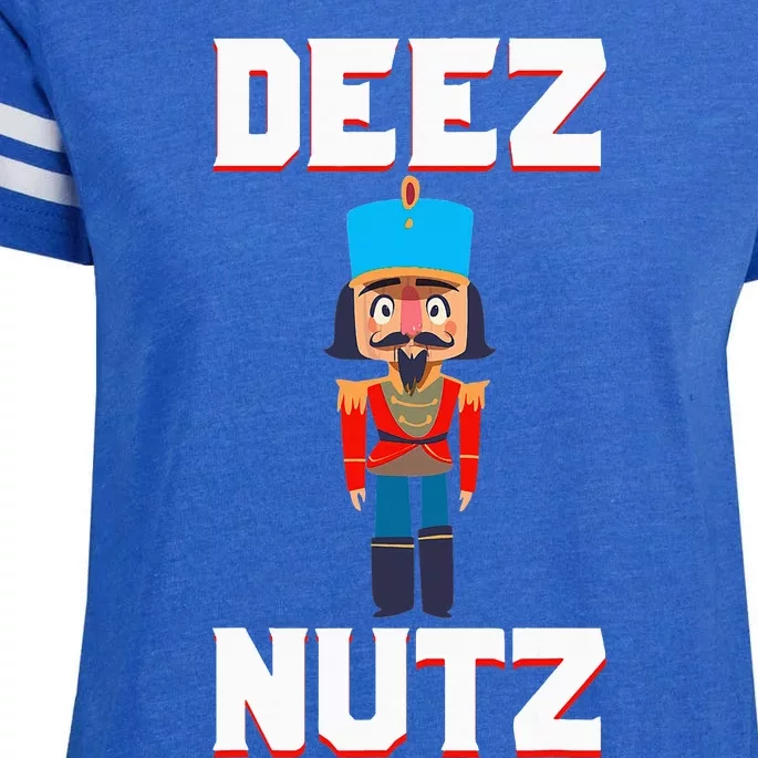 Deez Nutz Nutcracker Nuts Holiday Christmas Enza Ladies Jersey Football T-Shirt