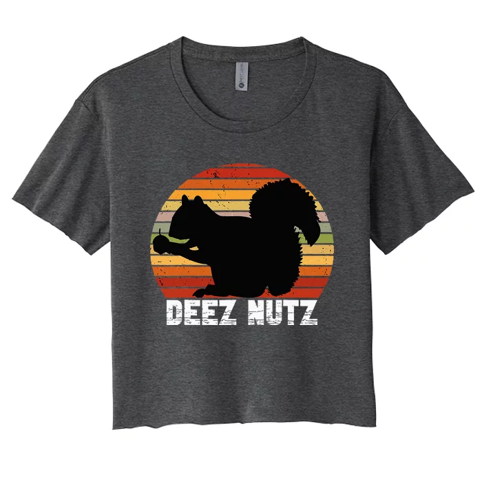 Deez Nutz Nutcracker Squirrel Gopher Chipmunk Women's Crop Top Tee