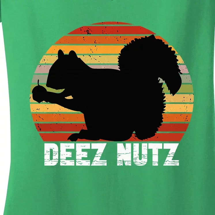 Deez Nutz Nutcracker Squirrel Gopher Chipmunk Women's V-Neck T-Shirt