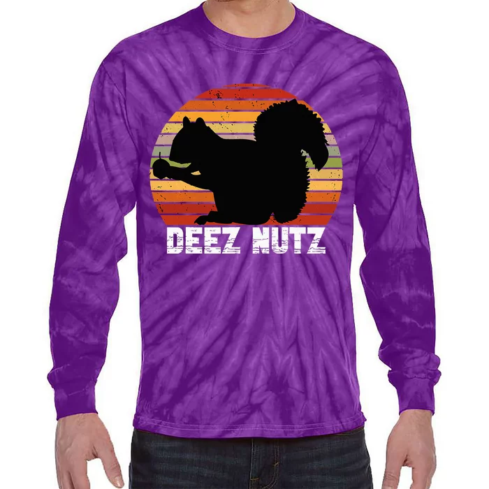 Deez Nutz Nutcracker Squirrel Gopher Chipmunk Tie-Dye Long Sleeve Shirt