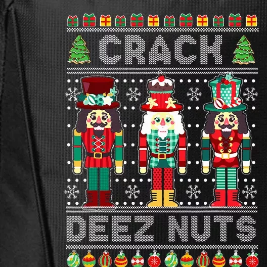 Deez Nuts Nutcracker Funny Ugly Christmas Sweater Xmas City Backpack