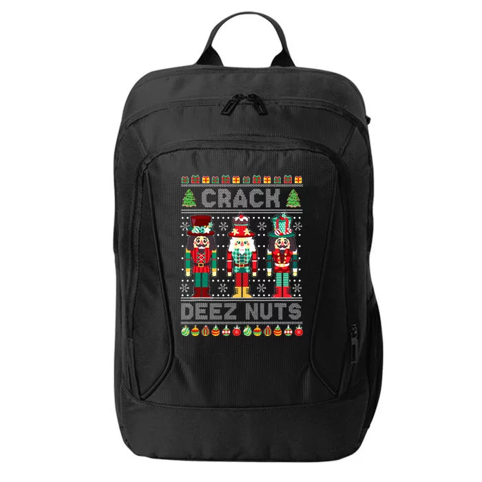 Deez Nuts Nutcracker Funny Ugly Christmas Sweater Xmas City Backpack