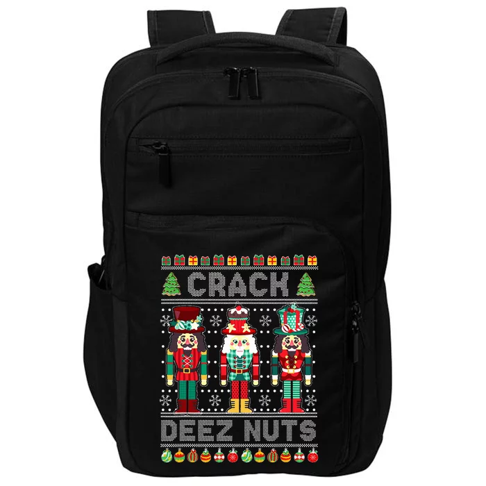 Deez Nuts Nutcracker Funny Ugly Christmas Sweater Xmas Impact Tech Backpack