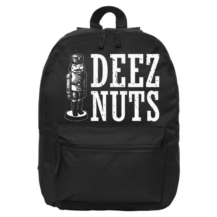 Deez Nuts Nutcracker Nut Christmas Funny Xmas Pajama 16 in Basic Backpack