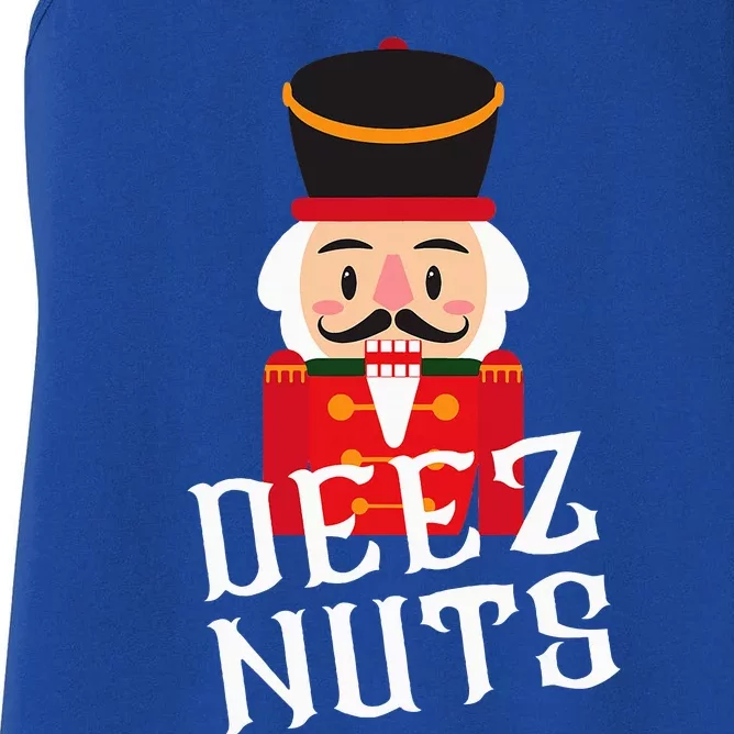 Deez Nuts Nutcracker Nut Wo Funny Christmas Pjs Women's Racerback Tank