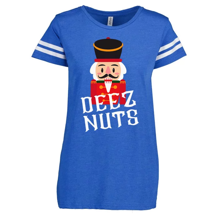 Deez Nuts Nutcracker Nut Wo Funny Christmas Pjs Enza Ladies Jersey Football T-Shirt