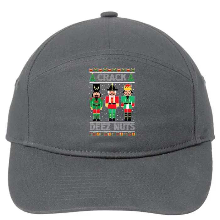 Deez Nuts Nutcracker Ugly Christmas Sweater Xmas 7-Panel Snapback Hat