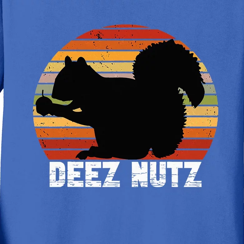 Deez Nutz Nutcracker Squirrel Gopher Chipmunk Dees Nuts Kids Long Sleeve Shirt