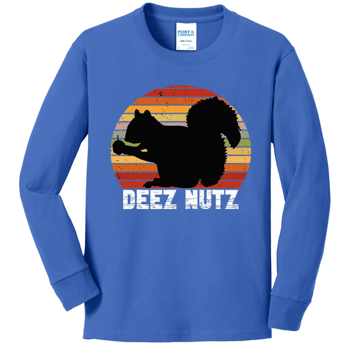 Deez Nutz Nutcracker Squirrel Gopher Chipmunk Dees Nuts Kids Long Sleeve Shirt