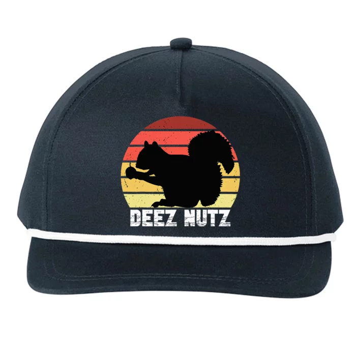 Deez Nutz Nutcracker Squirrel Gopher Chipmunk Dees Nuts Snapback Five-Panel Rope Hat