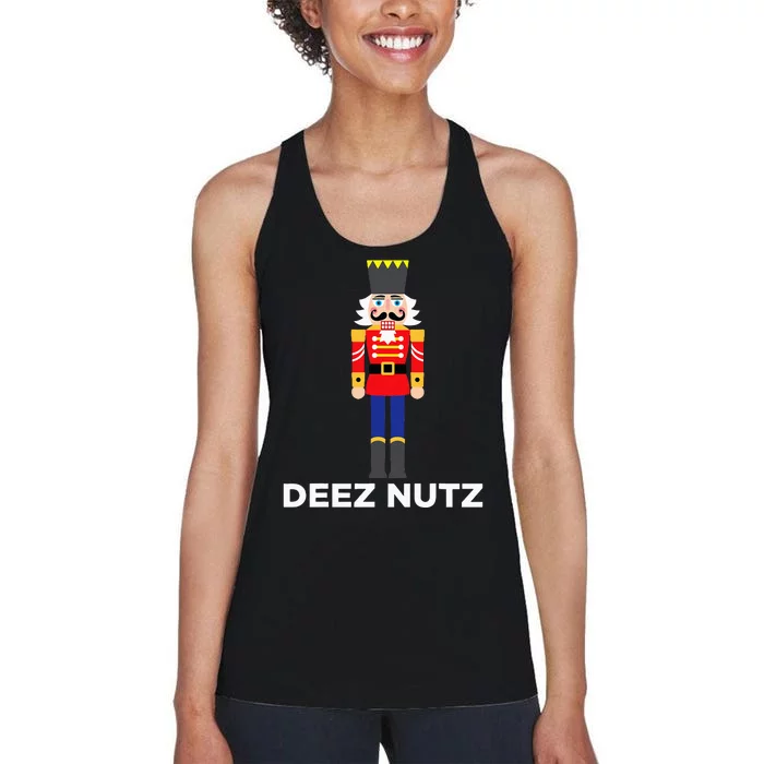 Deez Nutz Nutcracker Ugly Christmas Sweater Women's Racerback Tank