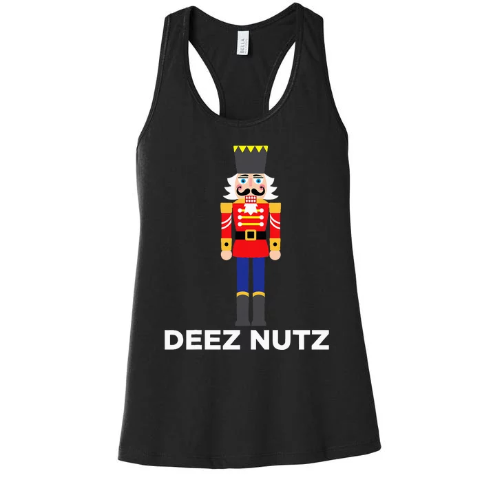 Deez Nutz Nutcracker Ugly Christmas Sweater Women's Racerback Tank