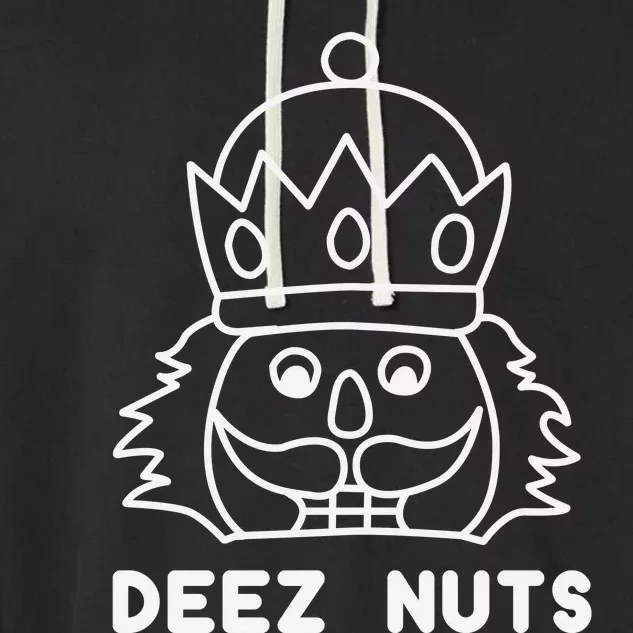 Deez Nuts Nutcracker Funny Christmas Garment-Dyed Fleece Hoodie