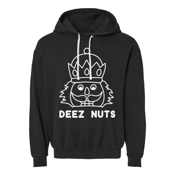 Deez Nuts Nutcracker Funny Christmas Garment-Dyed Fleece Hoodie