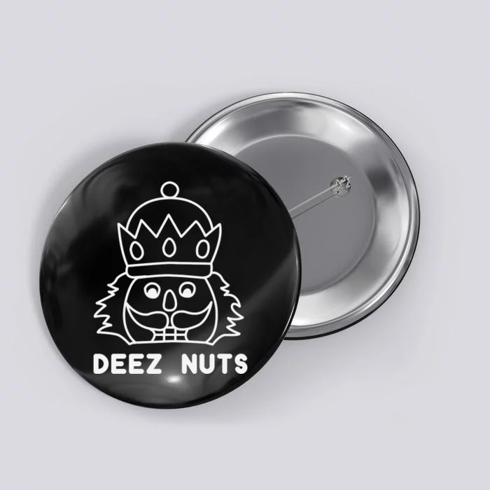 Deez Nuts Nutcracker Funny Christmas Button