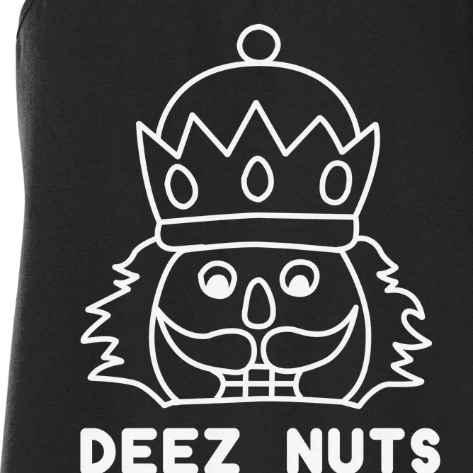 Deez Nuts Nutcracker Funny Christmas Women's Racerback Tank