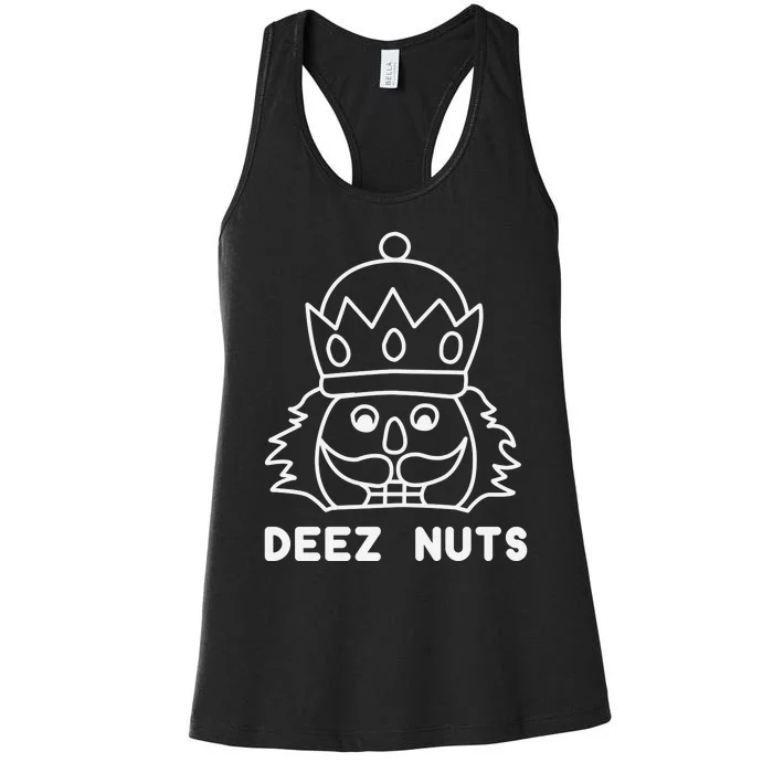 Deez Nuts Nutcracker Funny Christmas Women's Racerback Tank