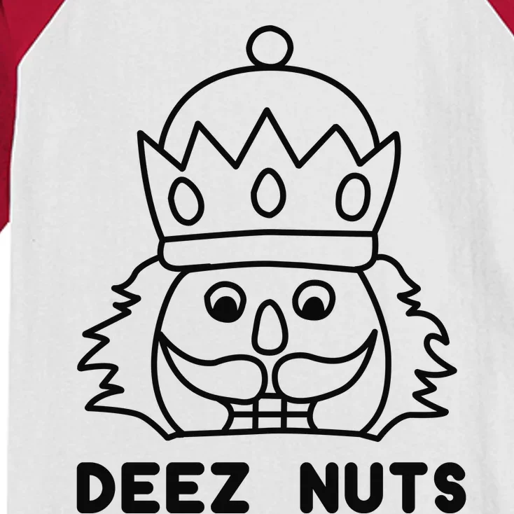 Deez Nuts Nutcracker Funny Christmas Kids Colorblock Raglan Jersey