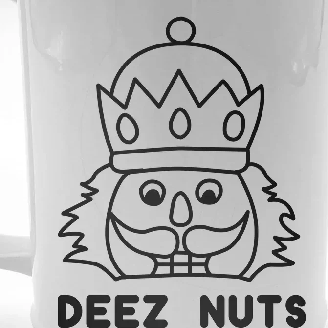 Deez Nuts Nutcracker Funny Christmas Front & Back Beer Stein