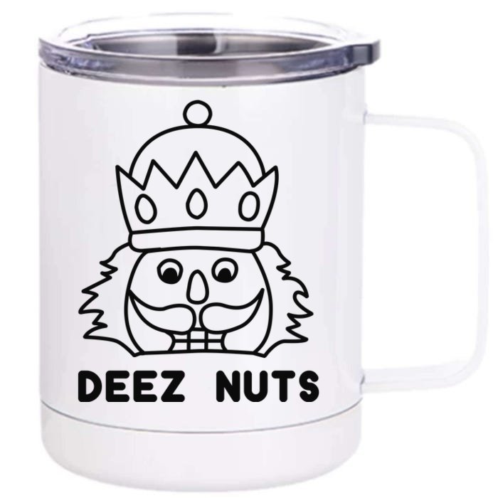 Deez Nuts Nutcracker Funny Christmas Front & Back 12oz Stainless Steel Tumbler Cup