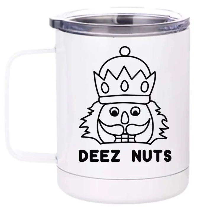 Deez Nuts Nutcracker Funny Christmas Front & Back 12oz Stainless Steel Tumbler Cup