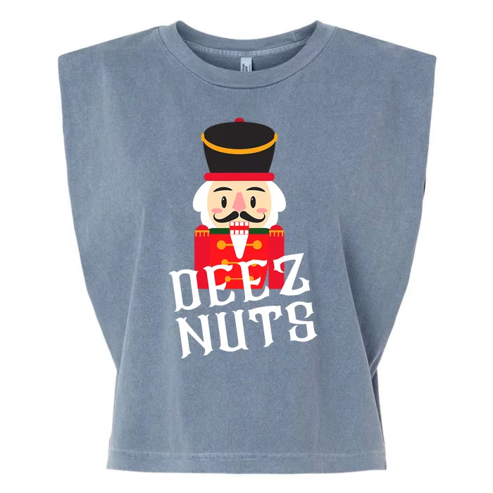 Deez Nuts Nutcracker Nu Funny Christmas Pjs Garment-Dyed Women's Muscle Tee