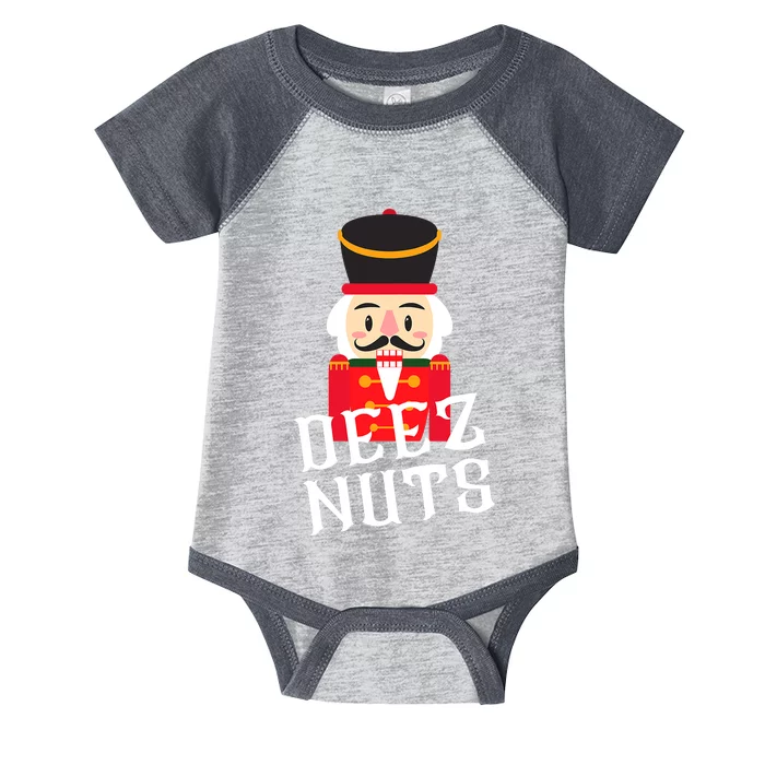 Deez Nuts Nutcracker Nu Funny Christmas Pjs Infant Baby Jersey Bodysuit