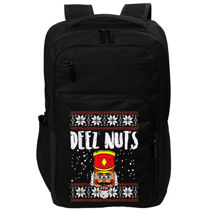 Deez Nuts Nutcracker Funny Ugly Christmas Sweater Impact Tech Backpack