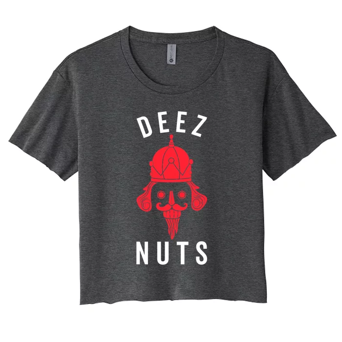 Deez Nuts Nutcracker Nut Funny Xmas Family Women's Crop Top Tee