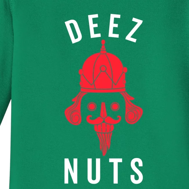 Deez Nuts Nutcracker Nut Funny Xmas Family Baby Long Sleeve Bodysuit