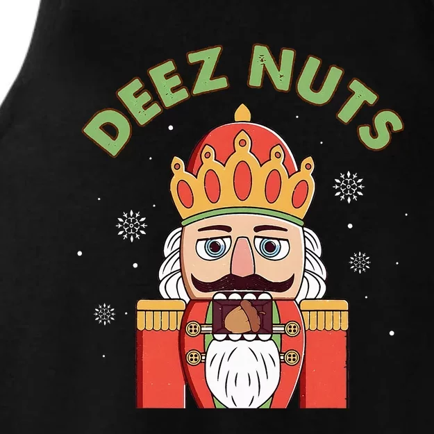 Deez Nuts Nutcracker Nut Funny Christmas Pjs Ladies Tri-Blend Wicking Tank