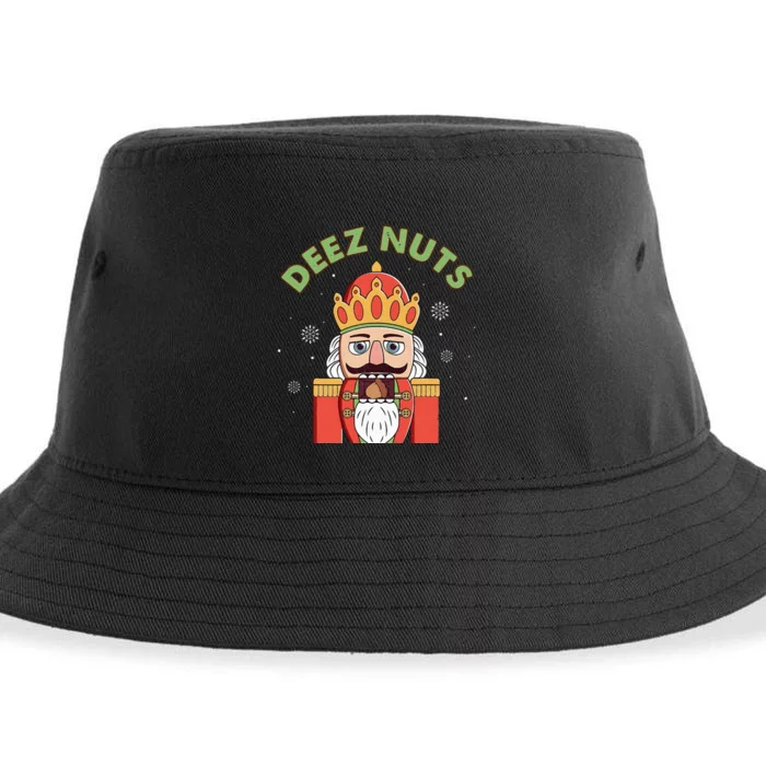 Deez Nuts Nutcracker Nut Funny Christmas Pjs Sustainable Bucket Hat