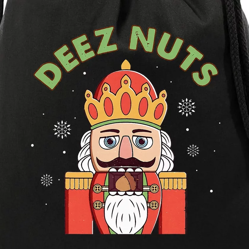 Deez Nuts Nutcracker Nut Funny Christmas Pjs Drawstring Bag