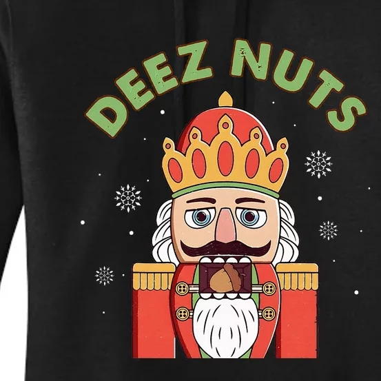 Deez Nuts Nutcracker Nut Funny Christmas Pjs Women's Pullover Hoodie