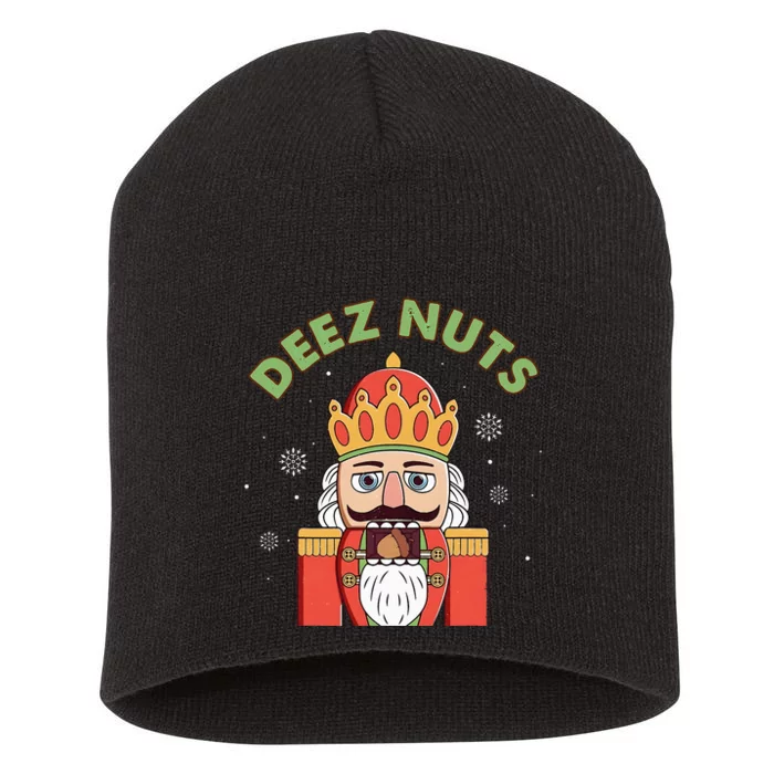 Deez Nuts Nutcracker Nut Funny Christmas Pjs Short Acrylic Beanie