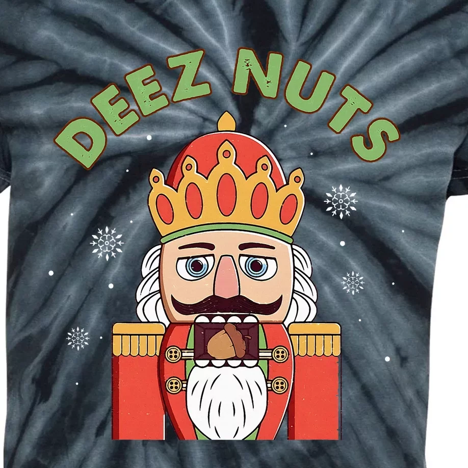 Deez Nuts Nutcracker Nut Funny Christmas Pjs Kids Tie-Dye T-Shirt