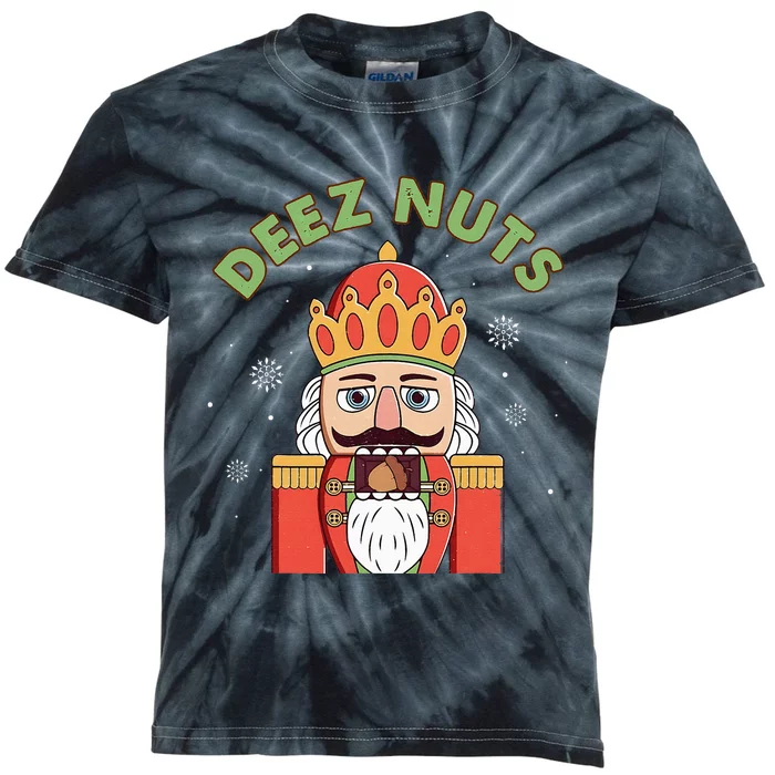 Deez Nuts Nutcracker Nut Funny Christmas Pjs Kids Tie-Dye T-Shirt