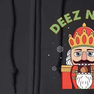 Deez Nuts Nutcracker Nut Funny Christmas Pjs Full Zip Hoodie