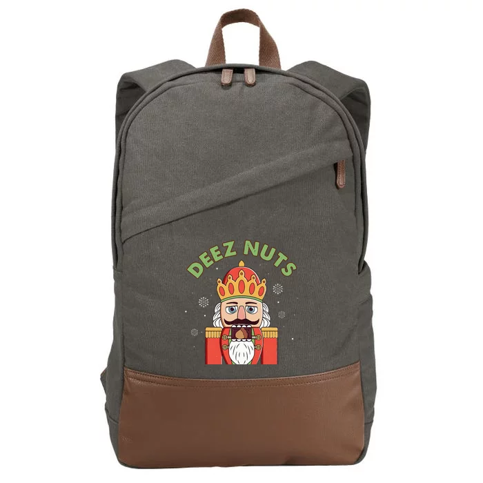 Deez Nuts Nutcracker Nut Funny Christmas Pjs Cotton Canvas Backpack