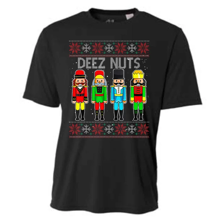 Deez Nuts Nutcracker Ugly Christmas Sweate Xmas Cooling Performance Crew T-Shirt